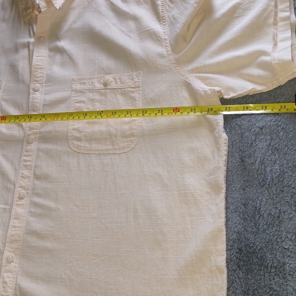 GEORGE Classic Fit  SIZE XL. Men's Cream Short Sleeve Shirt - Picture 6 of 8